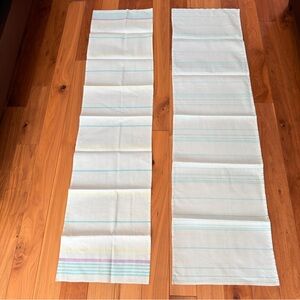 Set of 2 Vintage 70s Eastern European Linen Table Runners Cottagecore Farmhouse